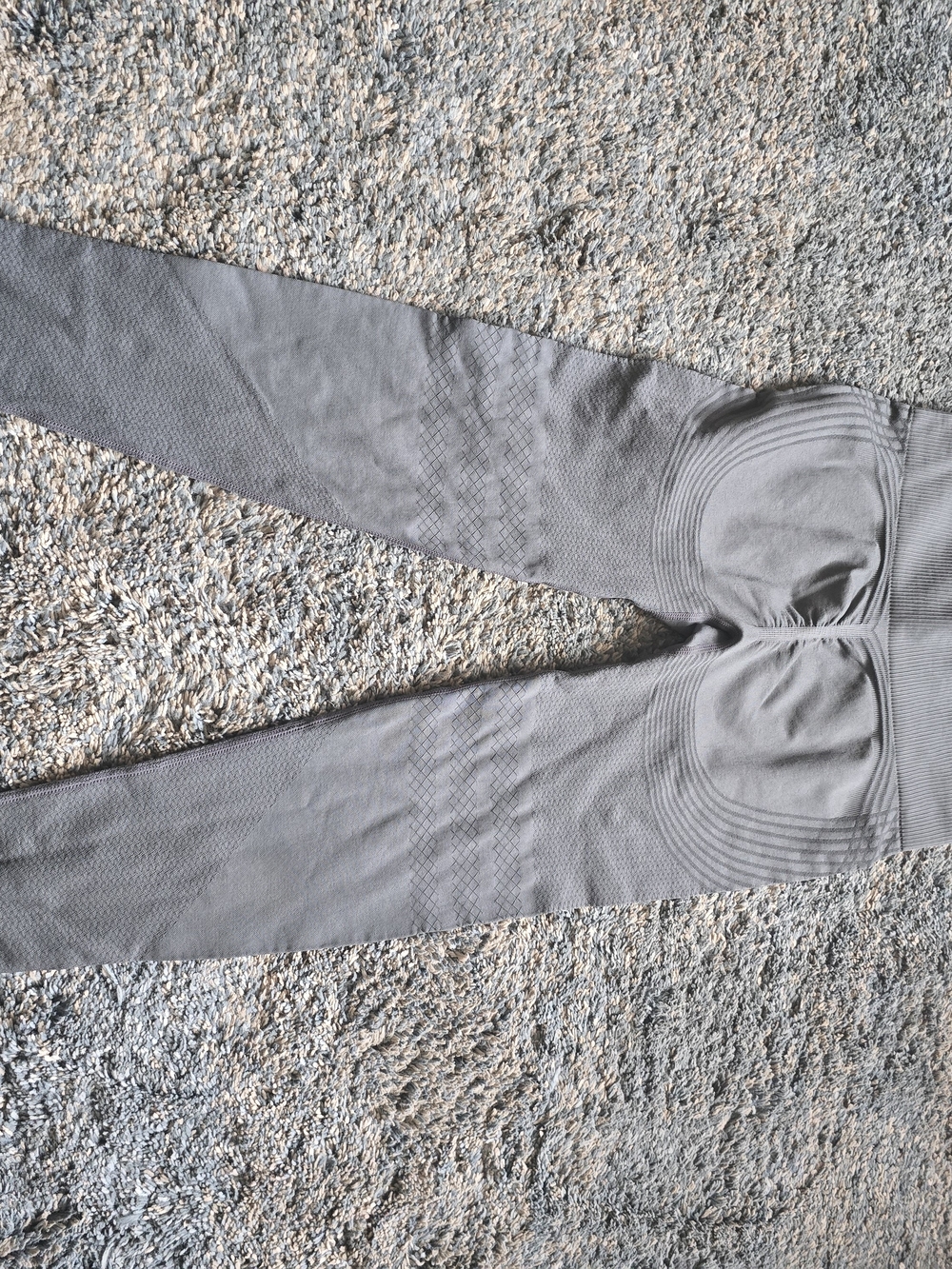 Seamless Grey Leggings Contour Stitching